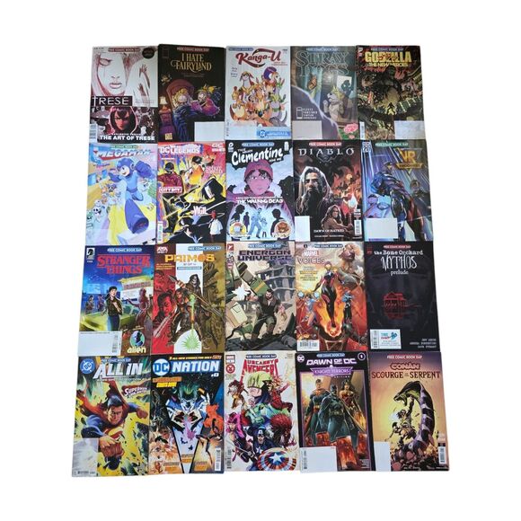 Free Comic Book Day Lot of 20 Comics Mixed Genres 2024 2025 Very Good Unread